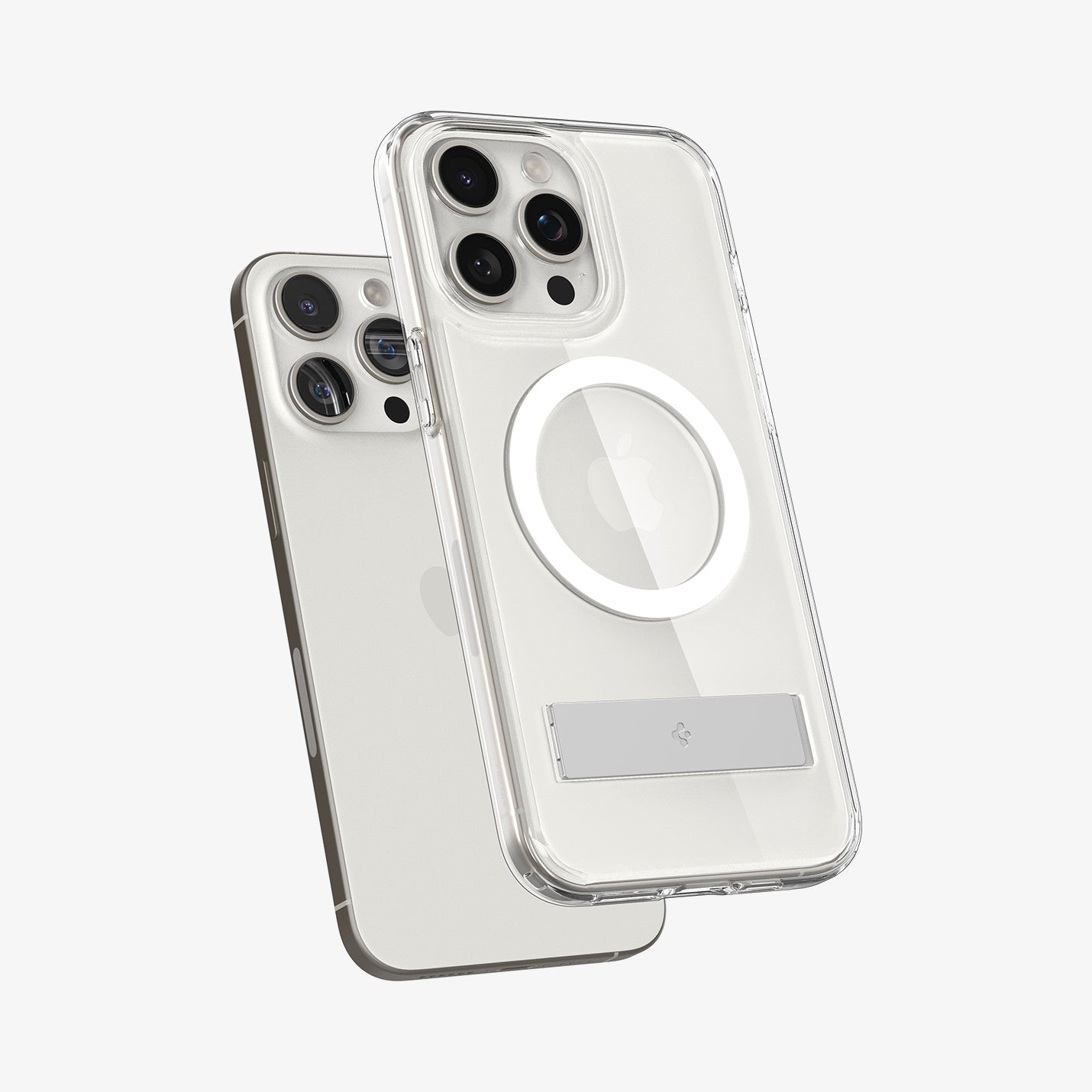 ACS06452 - iPhone 15 Pro Max Case Ultra Hybrid S (MagFit) in crystal clear showing the back and partial side