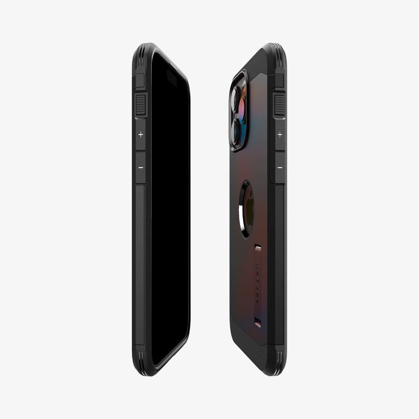 ACS06594 - iPhone 15 Pro Max Case Tough Armor (MagFit) in black showing the sides, partial front and back
