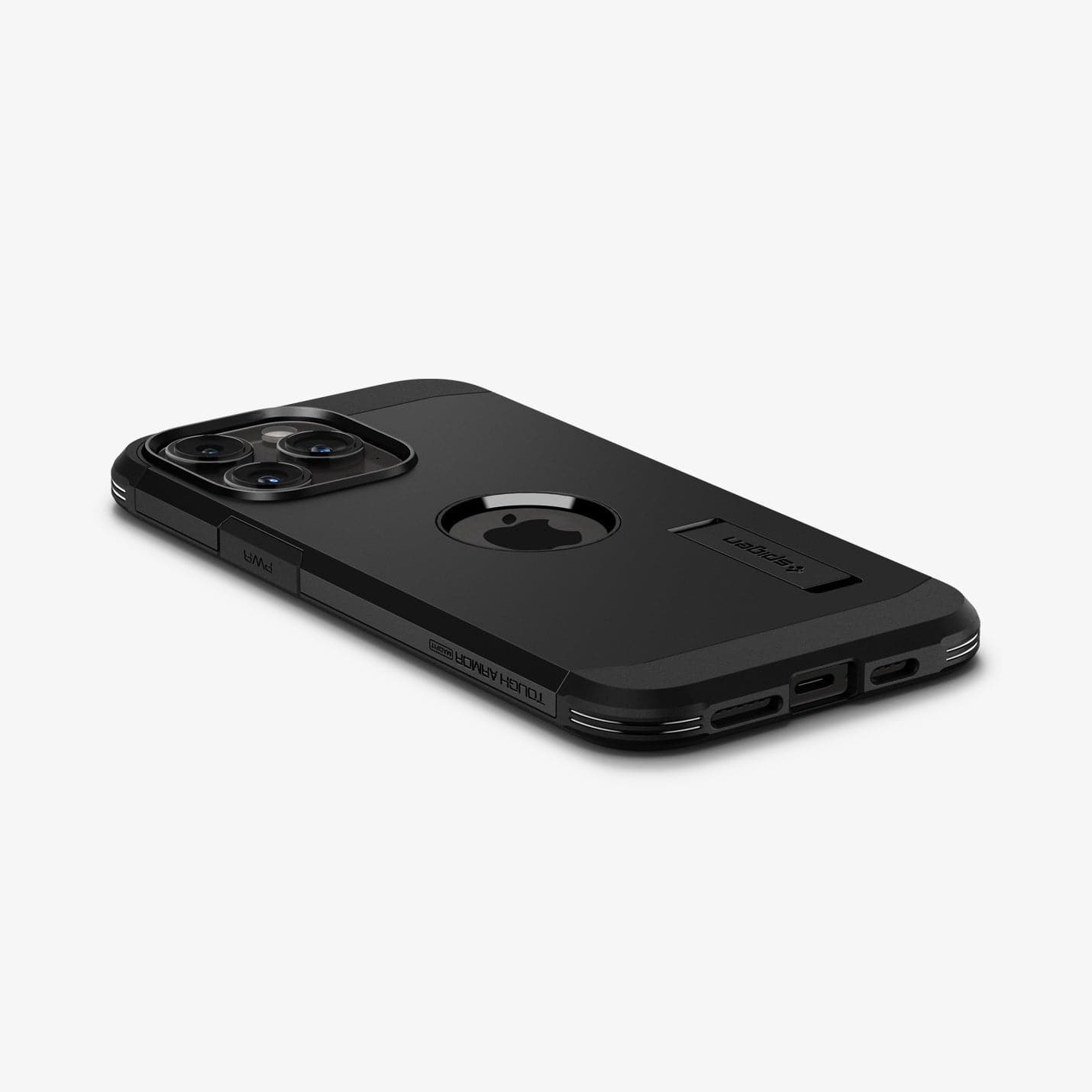 ACS06594 - iPhone 15 Pro Max Case Tough Armor (MagFit) in black showing the back, side and bottom