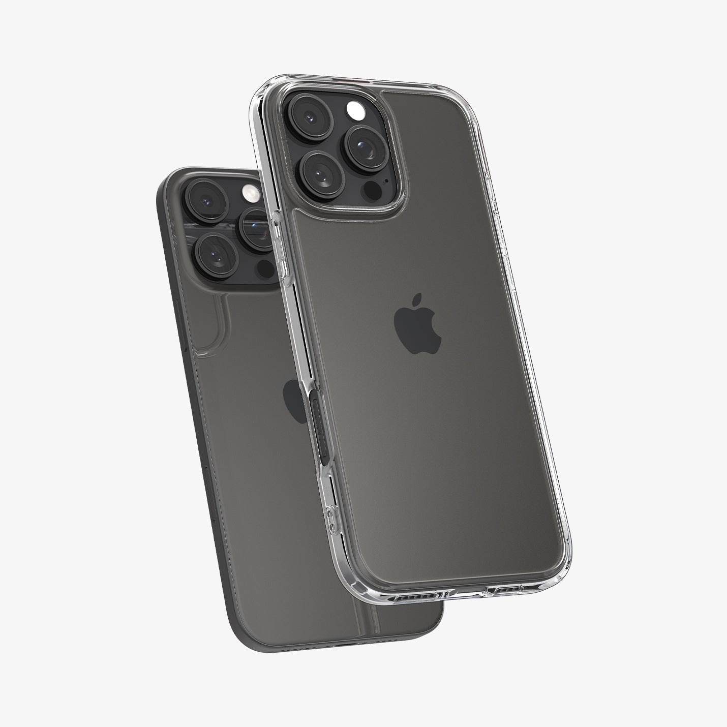 ACS08028 - iPhone 16 Pro Max Case Ultra Hybrid in Crystal Clear showing the back and partial side hovering in front of another device
