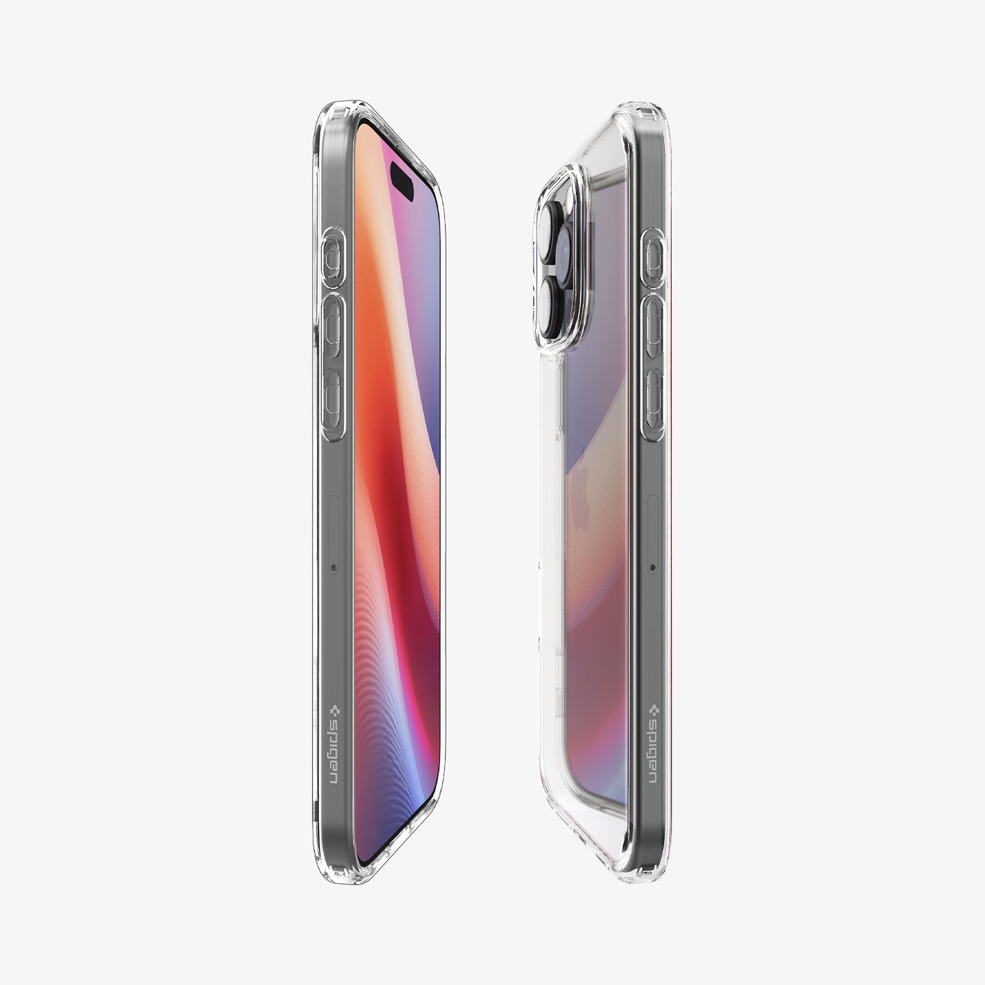 ACS08028 - iPhone 16 Pro Max Case Ultra Hybrid in Crystal Clear showing the partial back, partial front and sides