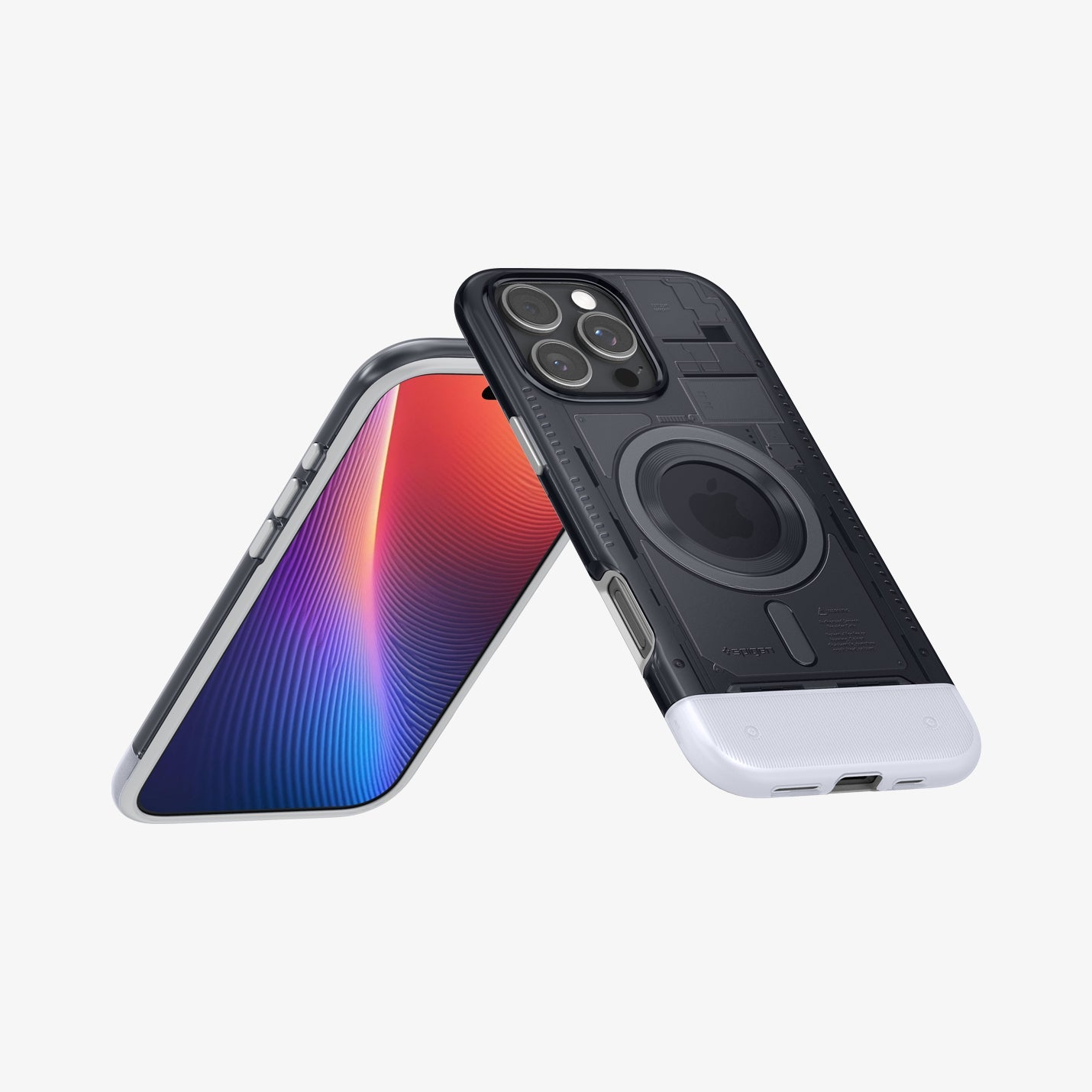 ACS08018 - iPhone 16 Pro Max Case Classic C1 (MagFit) in Graphite showing the back, front, partial sides and bottom