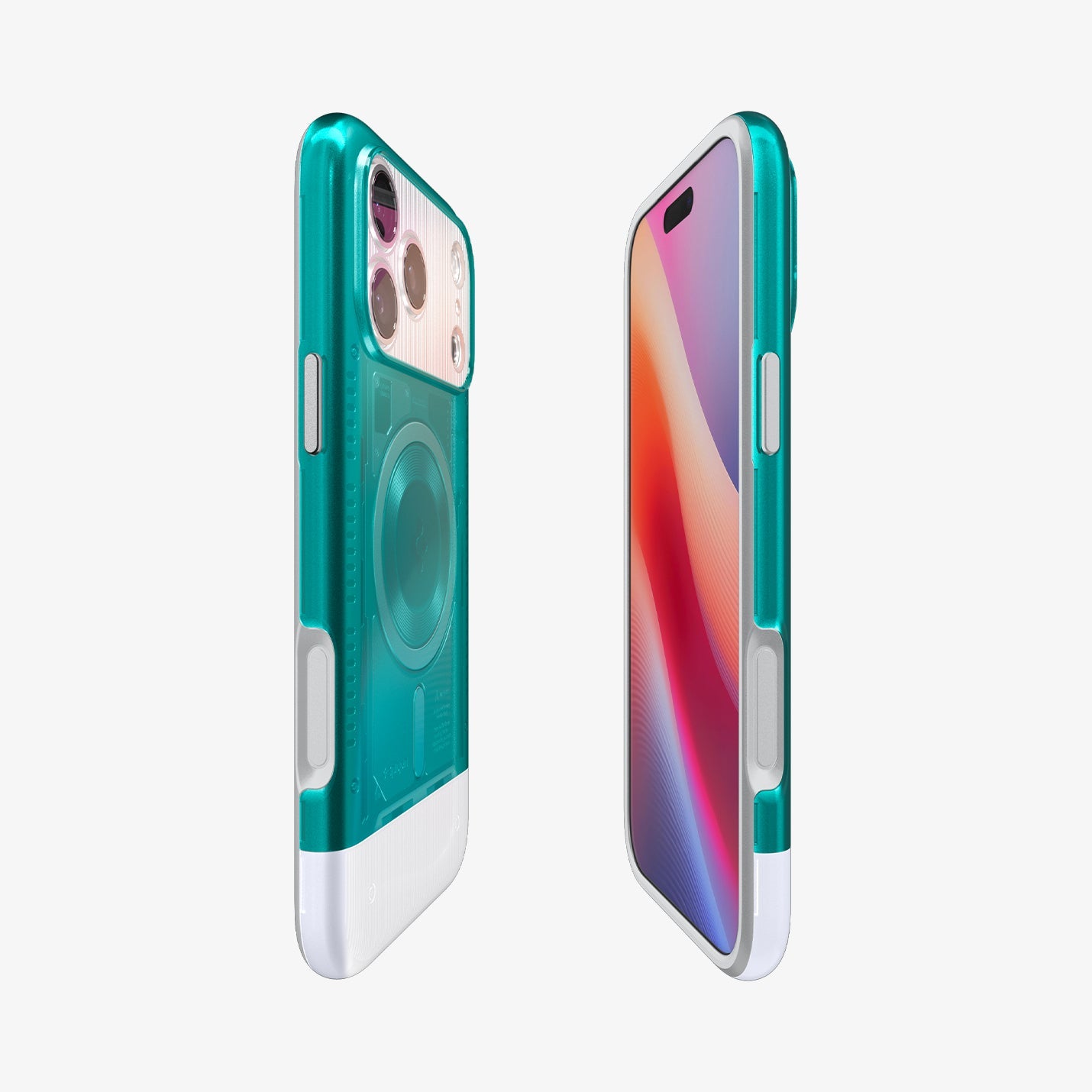 ACS09961 - iPhone 17 Pro Case Classic C1 (MagFit) in bondi blue showing the sides, partial front and back