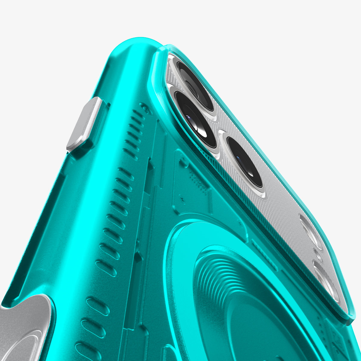 ACS09961 - iPhone 17 Pro Case Classic C1 (MagFit) in bondi blue showing the back and side zoomed in