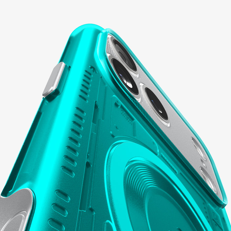 ACS09908 - iPhone 17 Pro Max Case Classic C1 (MagFit) in bondi blue showing the back and side zoomed in