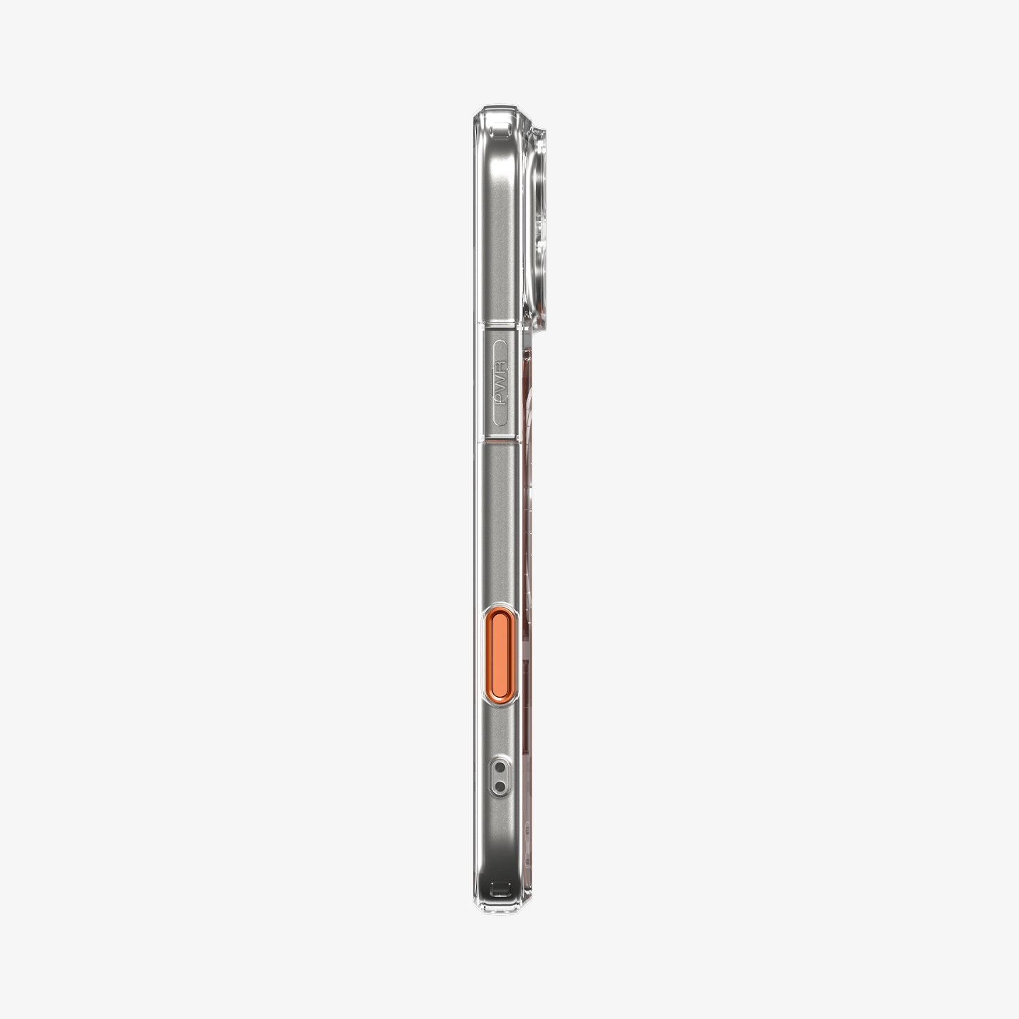 ACS10468 - iPhone 17 Pro Max Ultra Hybrid T (MagFit) in Glossy Orange showing the side