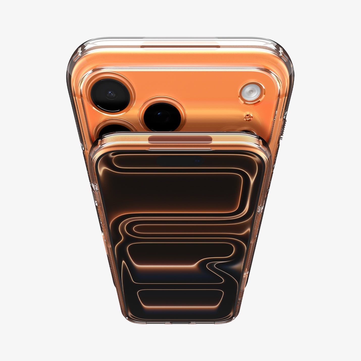 ACS10468 - iPhone 17 Pro Max Ultra Hybrid T (MagFit) in Glossy Orange showing the front, back and top