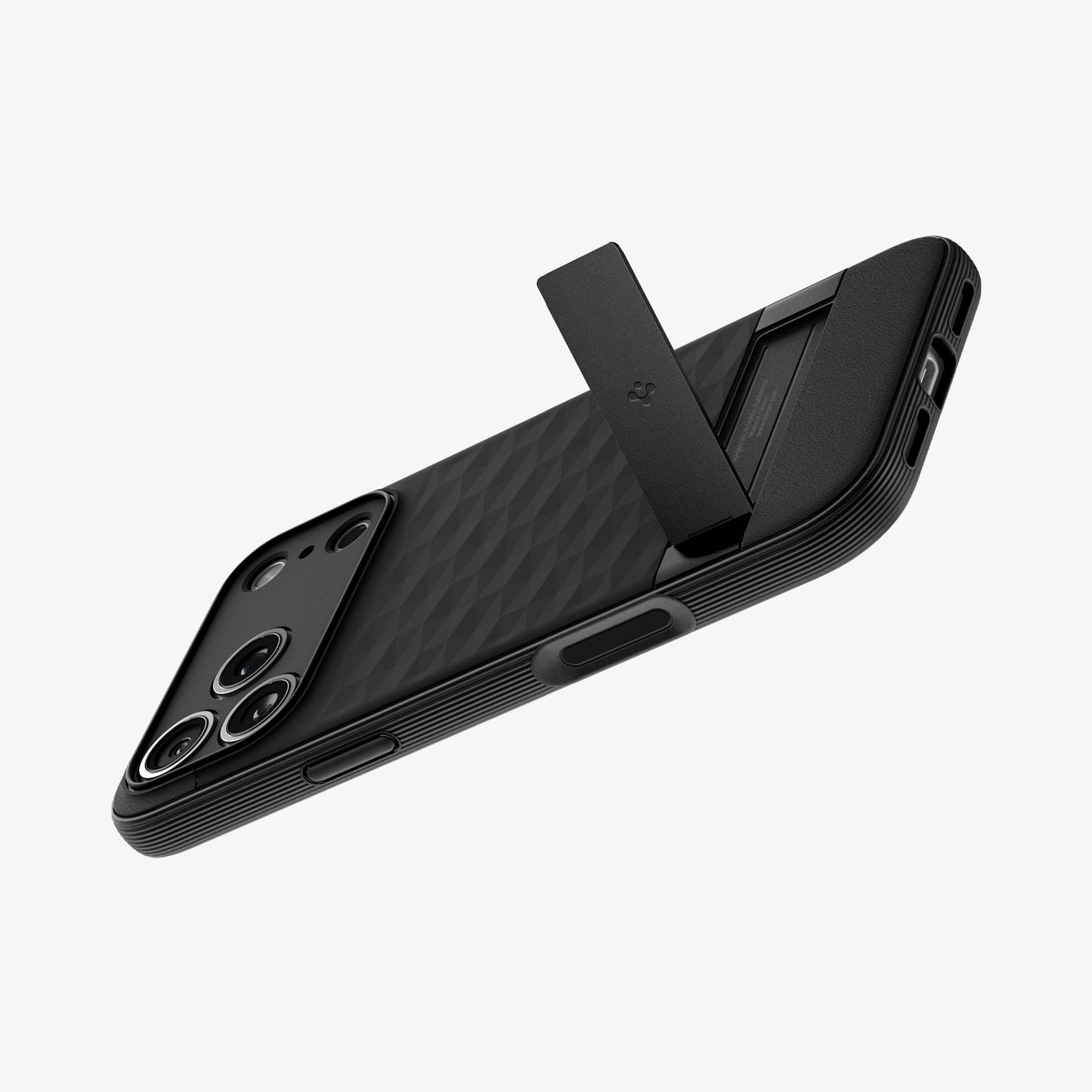 ACS09911 - iPhone 17 Pro Max Series Case Parallax S (MagFit) in black showing the back with kickstand extended out