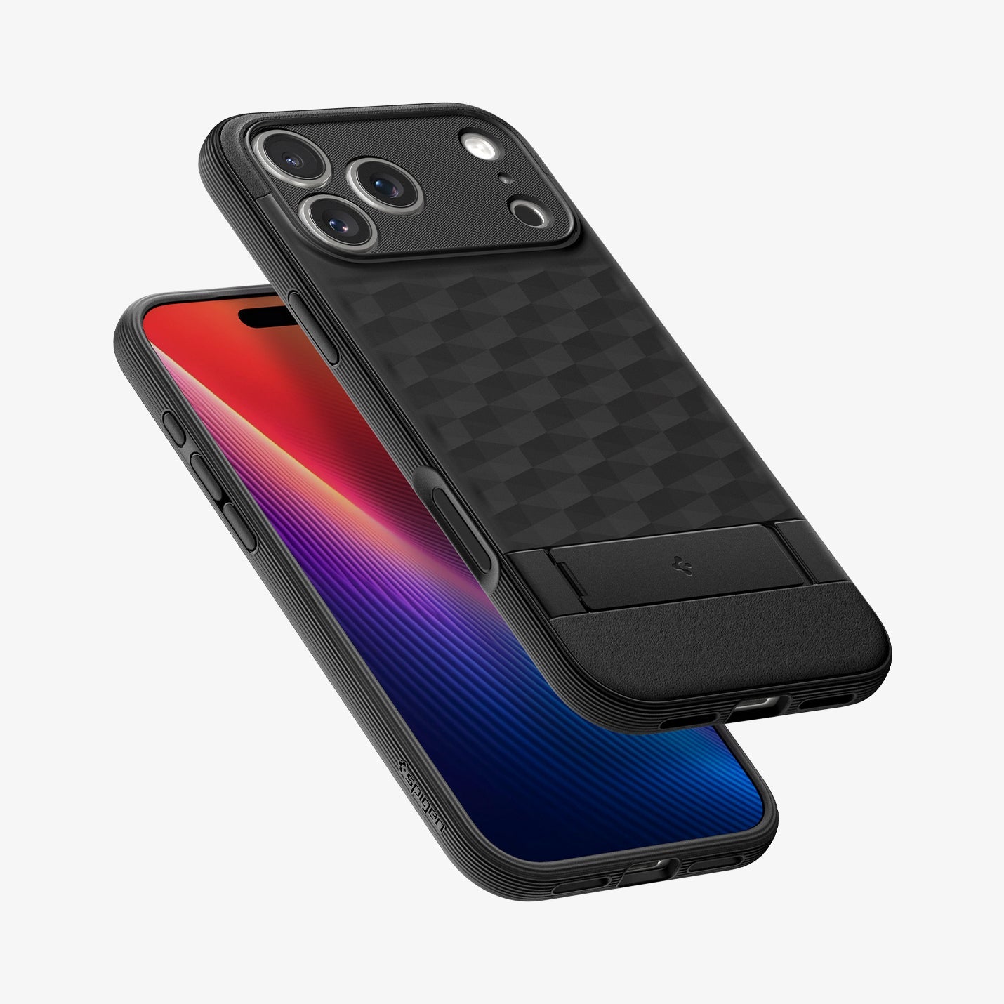ACS09911 - iPhone 17 Pro Max Series Case Parallax S (MagFit) in black showing the back, front and sides