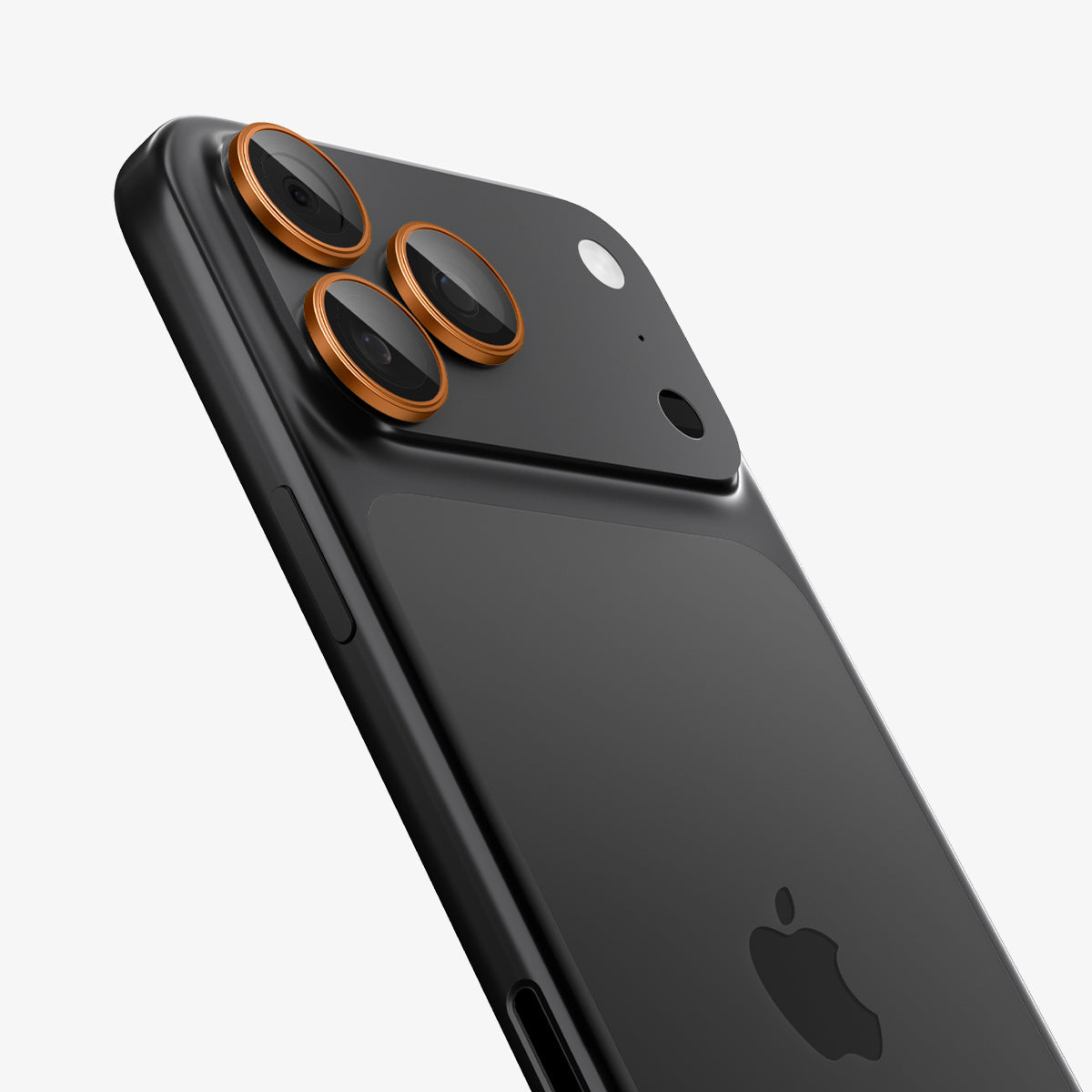 AGL10123 - iPhone 17 Pro Max Optik Pro EZ Fit Lens Protector in orange showing the back and side