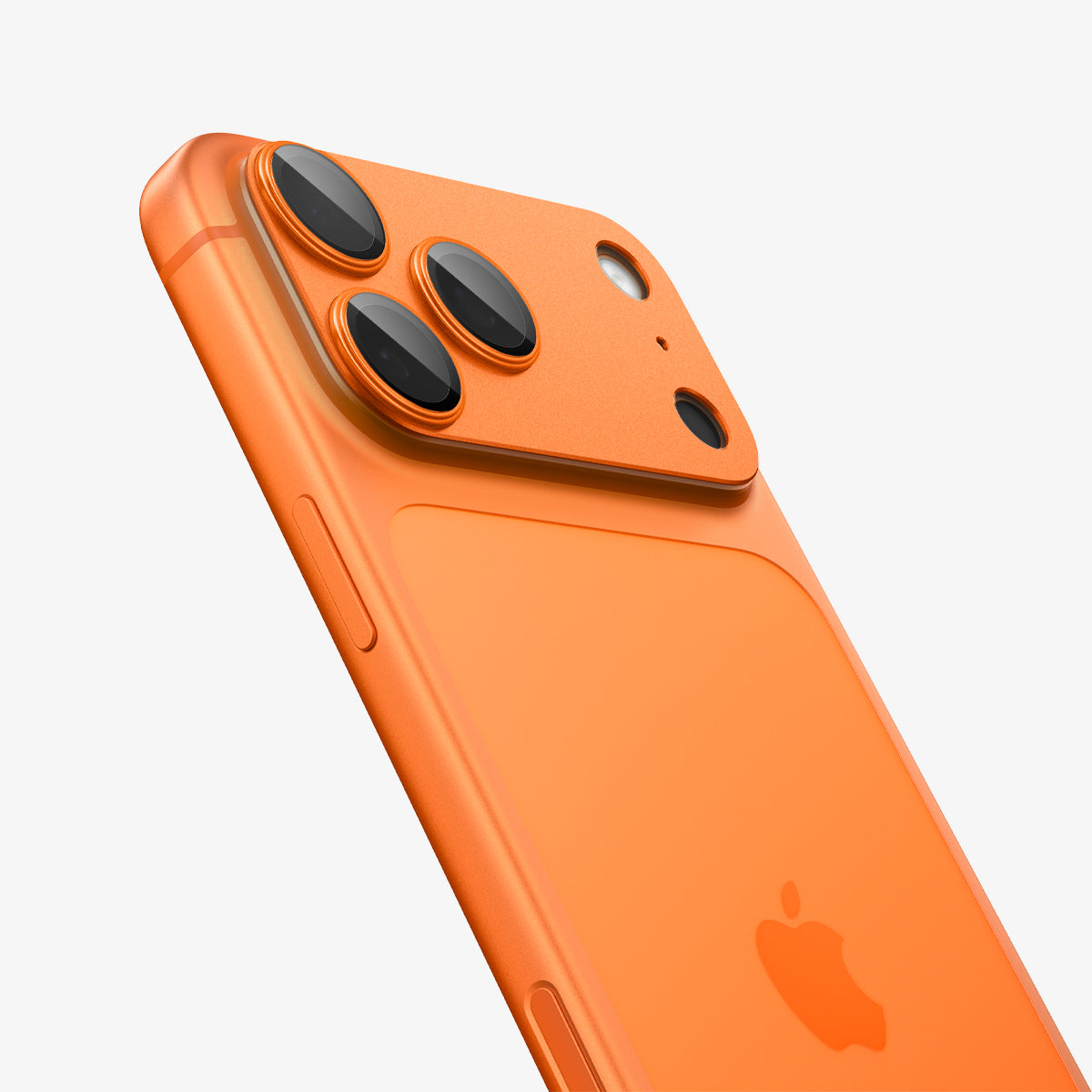 AGL10650 - iPhone 17 Pro Max Optik Pro XL EZ Fit Lens Protector in orange showing the back and partial size zoomed in
