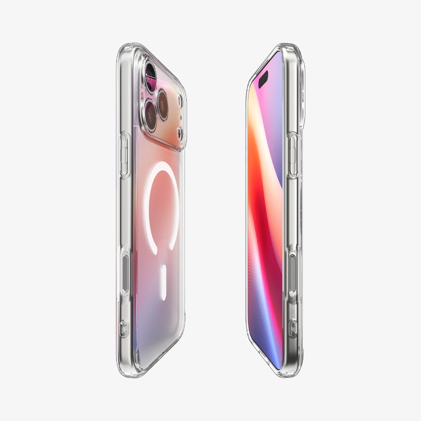 ACS09599- iPhone 17 Pro Max Ultra Hybrid (MagFit) in Frost White showing the partial front, partial back and sides