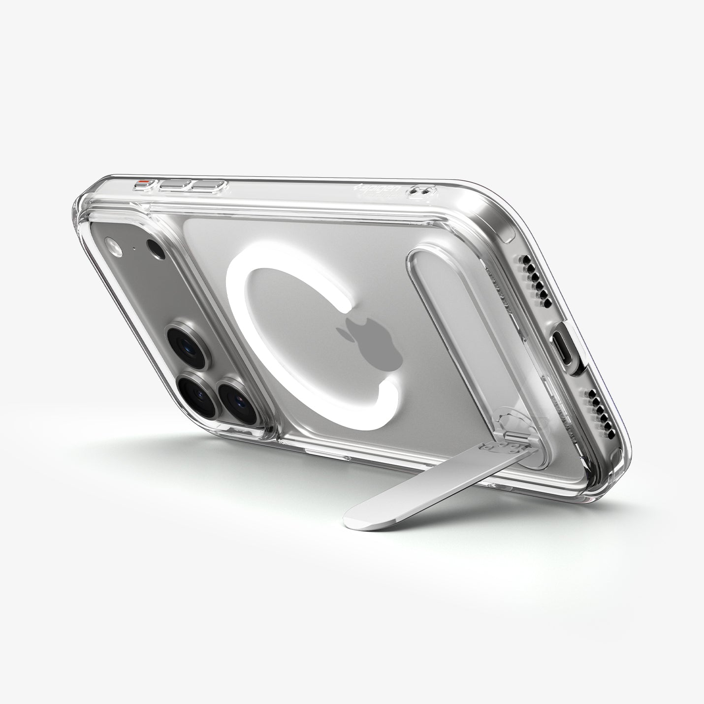 ACS09605 - iPhone 17 Pro Max Case Ultra Hybrid S (MagFit) showing the back with device propped up by kickstandq