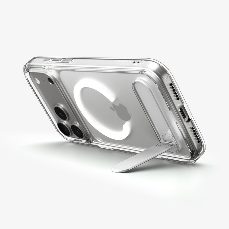 ACS09605 - iPhone 17 Pro Max Case Ultra Hybrid S (MagFit) showing the back with device propped up by kickstandq