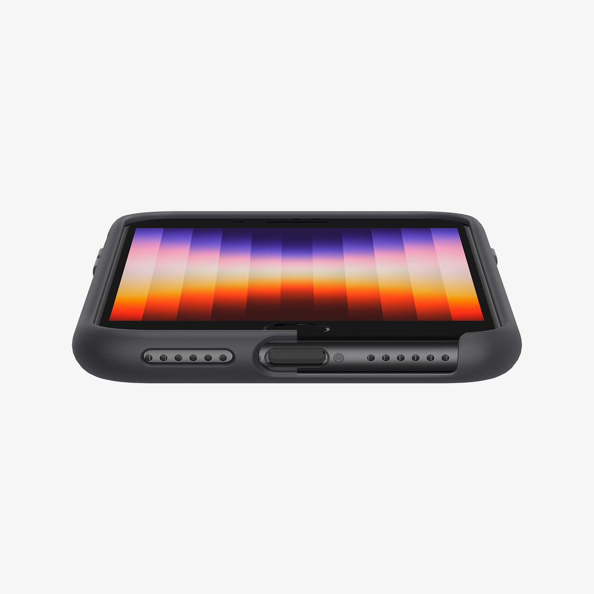 ACS04349 - iPhone SE Silicone Fit case in black showing the front and bottom