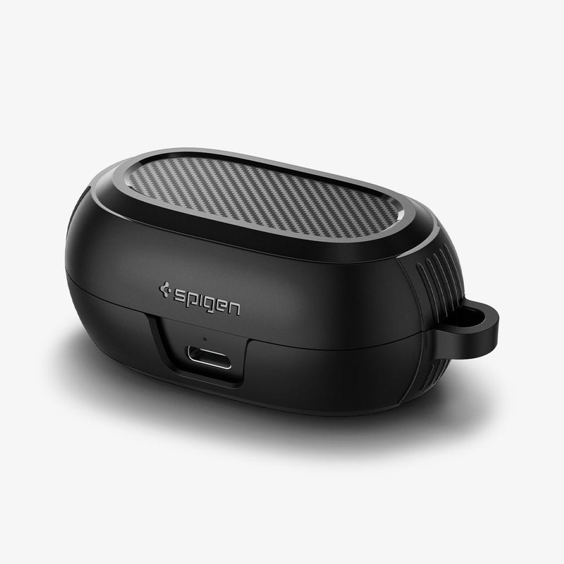 ACS04376 - Jabra Elite 7 Pro Case Rugged Armor in black showing the front and partial top