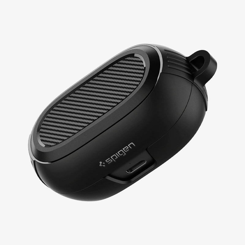ACS04376 - Jabra Elite 7 Pro Case Rugged Armor in black showing the front, side and top
