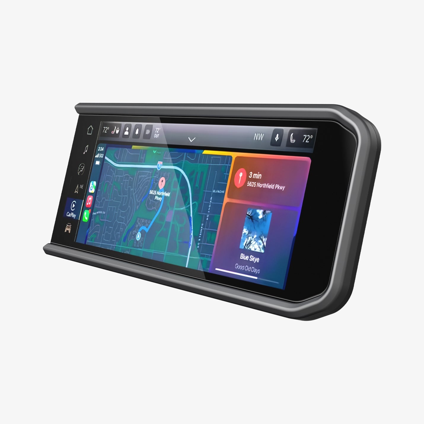 AGL07279 - Jeep Wrangler Screen Protector GLAS.tR SLIM showing the front and side