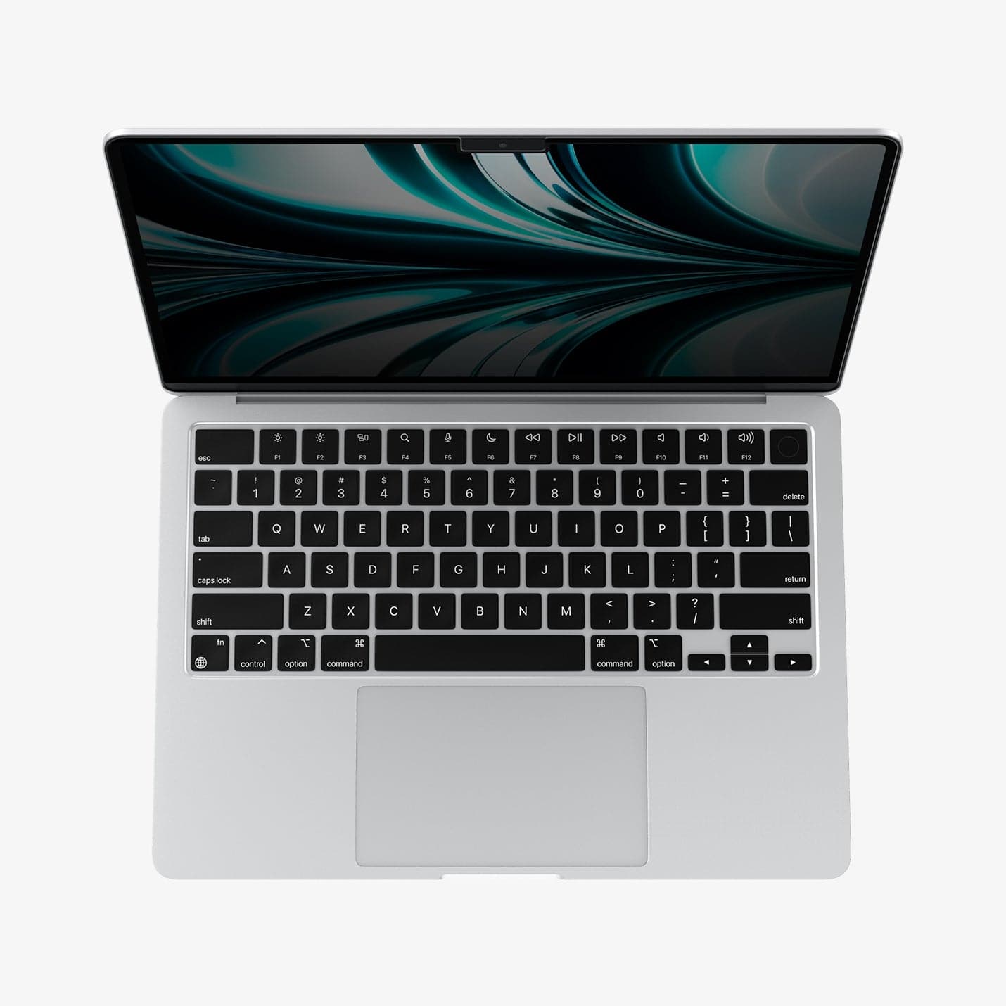 AFL06253 - MacBook Air Safe View in Privacy showing the partial top view of a device with a screen protector installed
