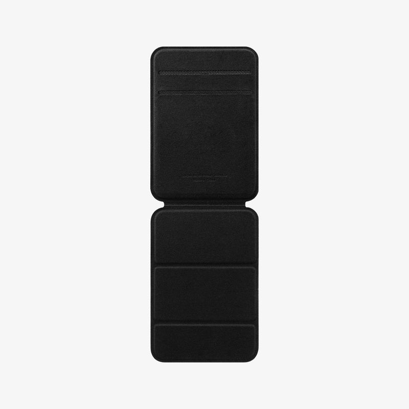 AMP02746 - MagSafe Card Holder Smart Fold Wallet (MagFit) in black showing the inside