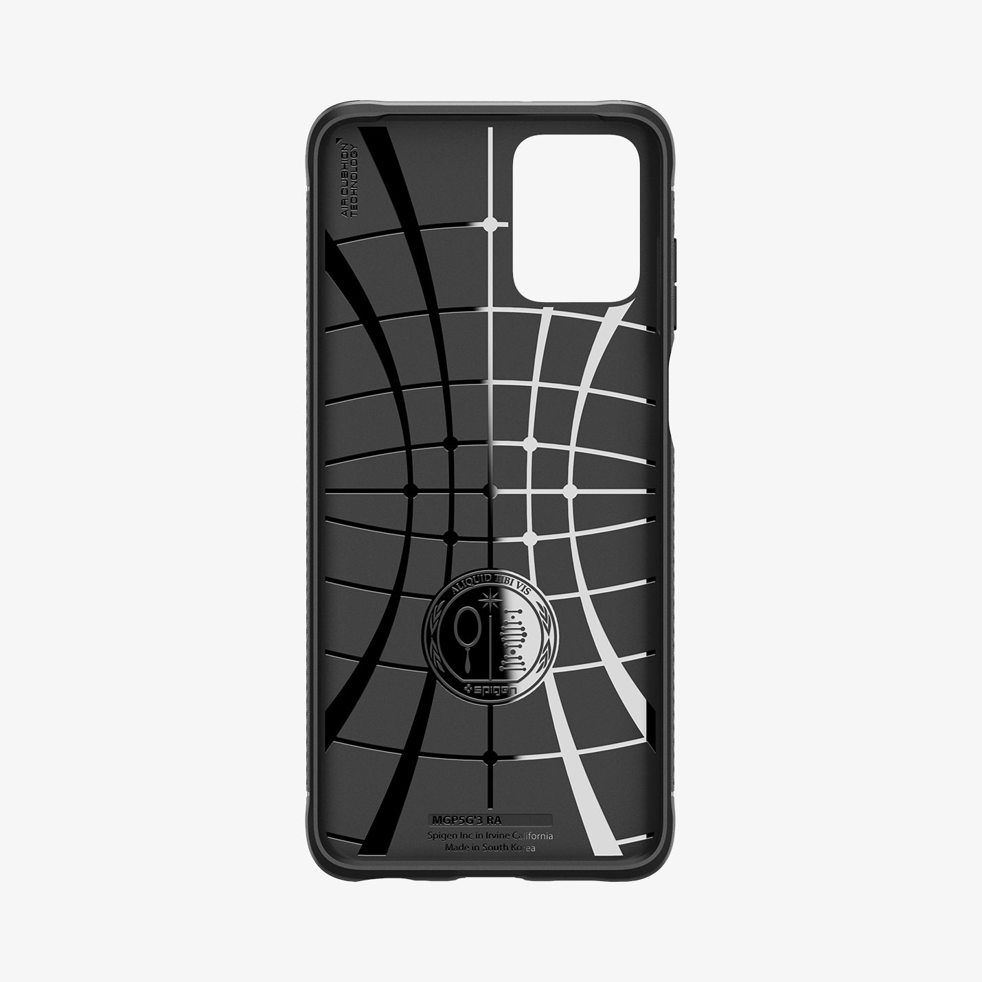 ACS06432 - Moto G Power Case Rugged Armor in black showing the inside of case