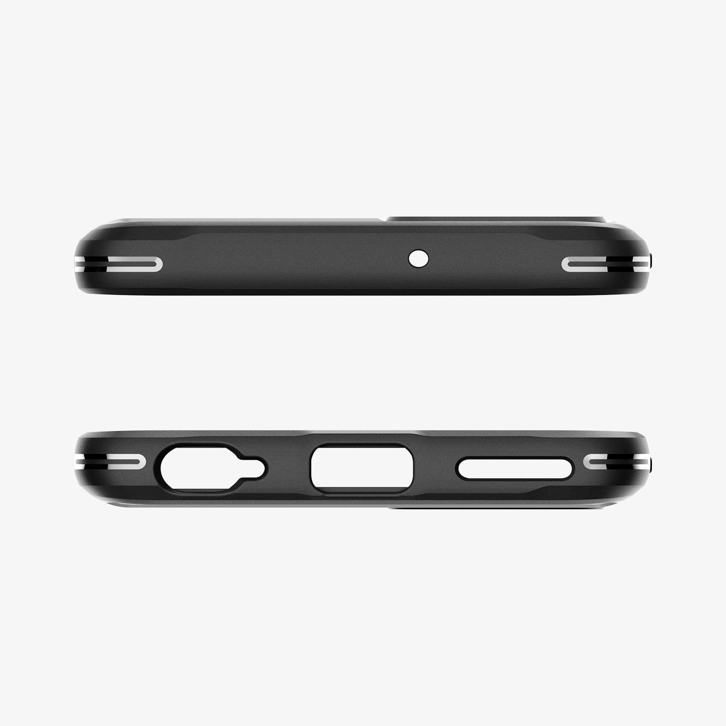 ACS06432 - Moto G Power Case Rugged Armor in black showing the top and bottom