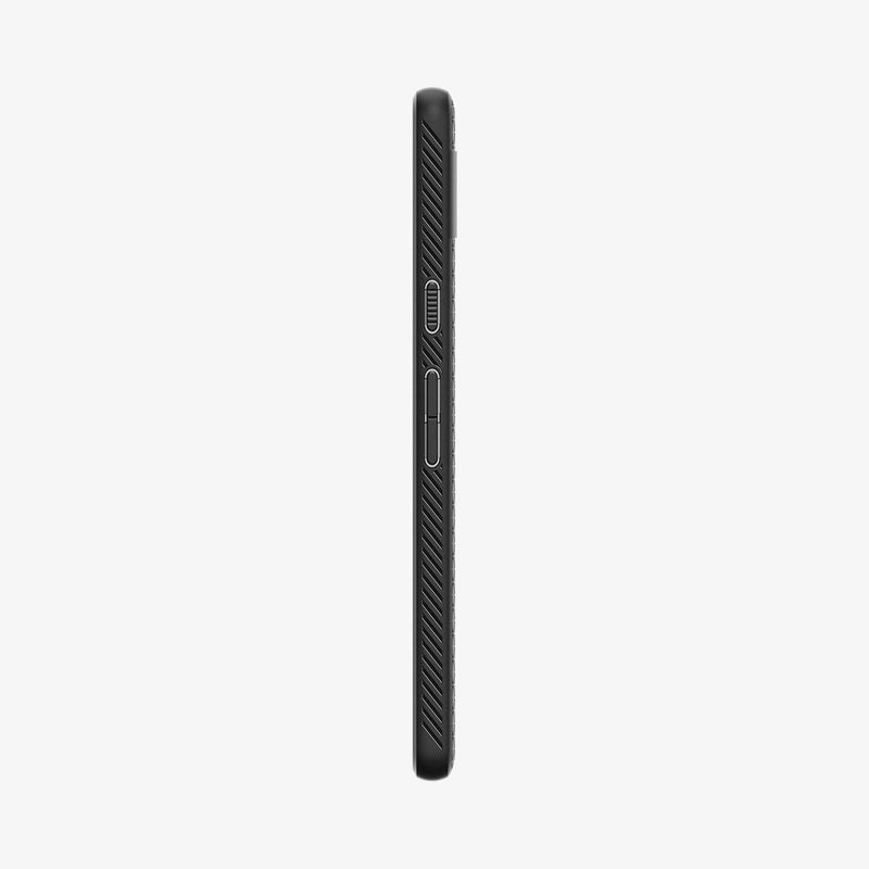 ACS05815 - Pixel 7a Case Liquid Air in matte black showing the side with volume controls