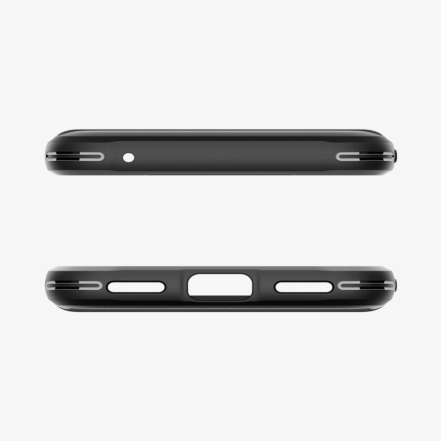 ACS07259 - Pixel 8a Case Rugged Armor in Matte Black showing the top and bottom