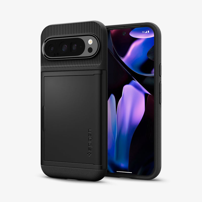 ACS07729 - Pixel 9 Pro XL Case Slim Armor CS in Black showing the back, sides and partial front