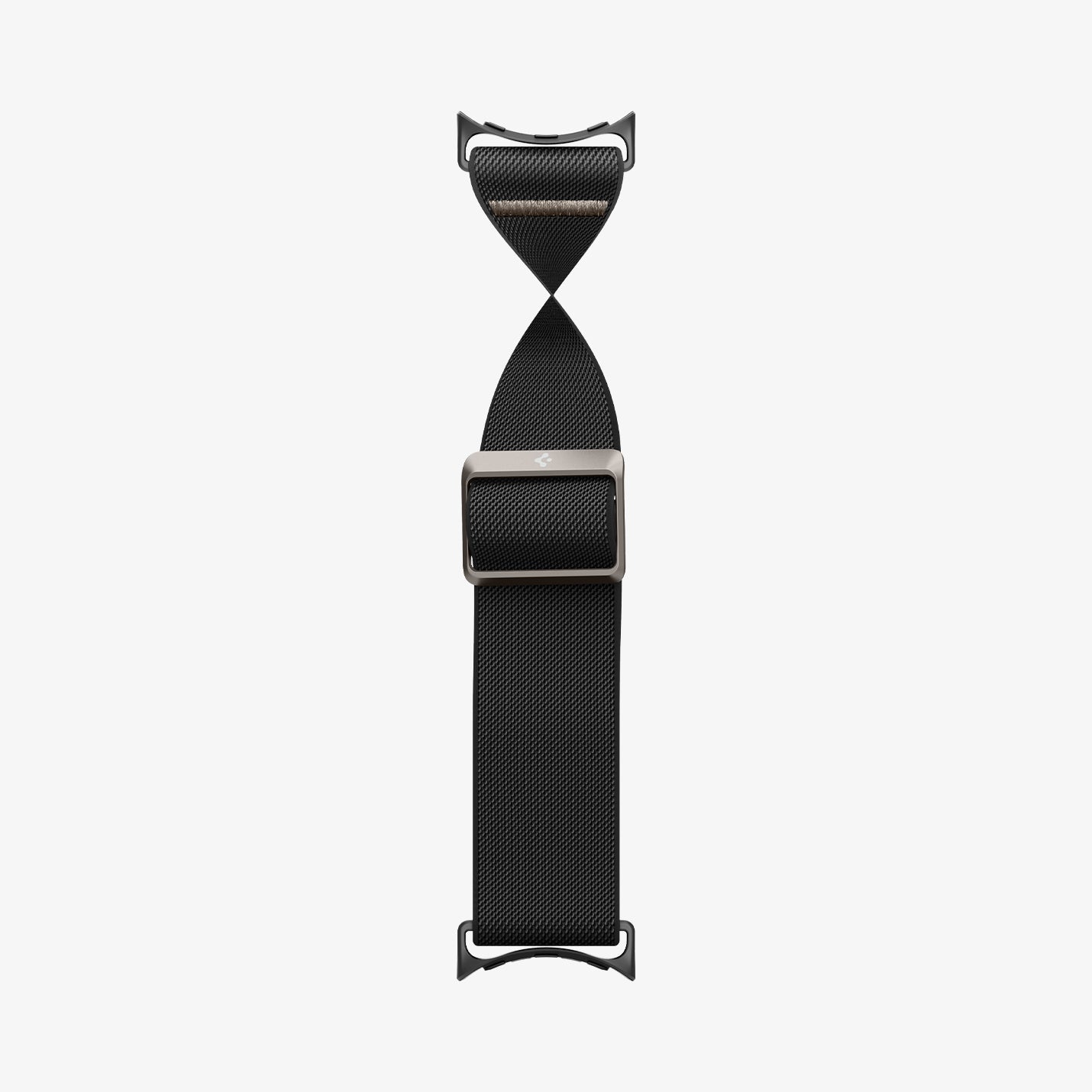 AMP07601 - Pixel Watch 5 (45mm) Lite Fit Black full-length view illustrating the adjustable sliding buckle and streamlined profile.
