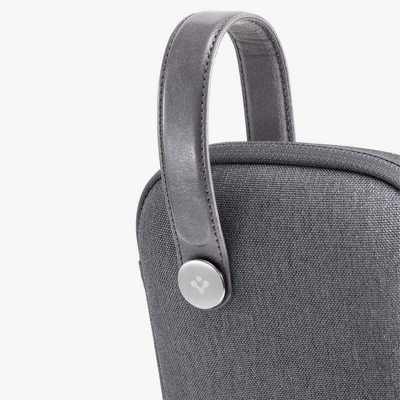AGP09077 - Nintendo Switch 2 Klasden Pouch in Charcoal Gray showing the partial top with strap attached