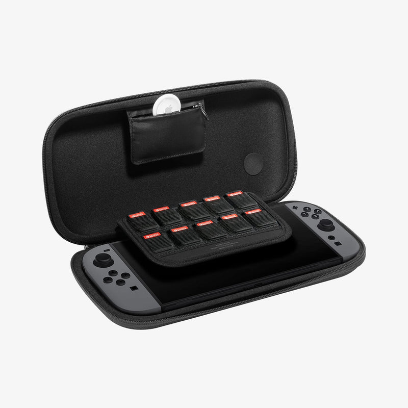 AGP09077 - Nintendo Switch 2 Klasden Pouch in Charcoal Gray showing the inner of the pouch