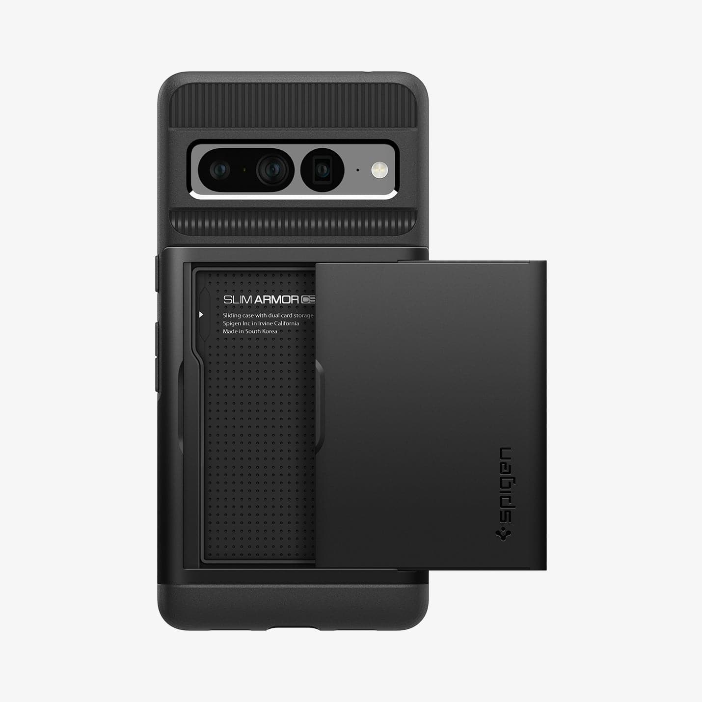 ACS04731 - Pixel 7 Pro Case Slim Armor CS in black showing the back with no card in slot