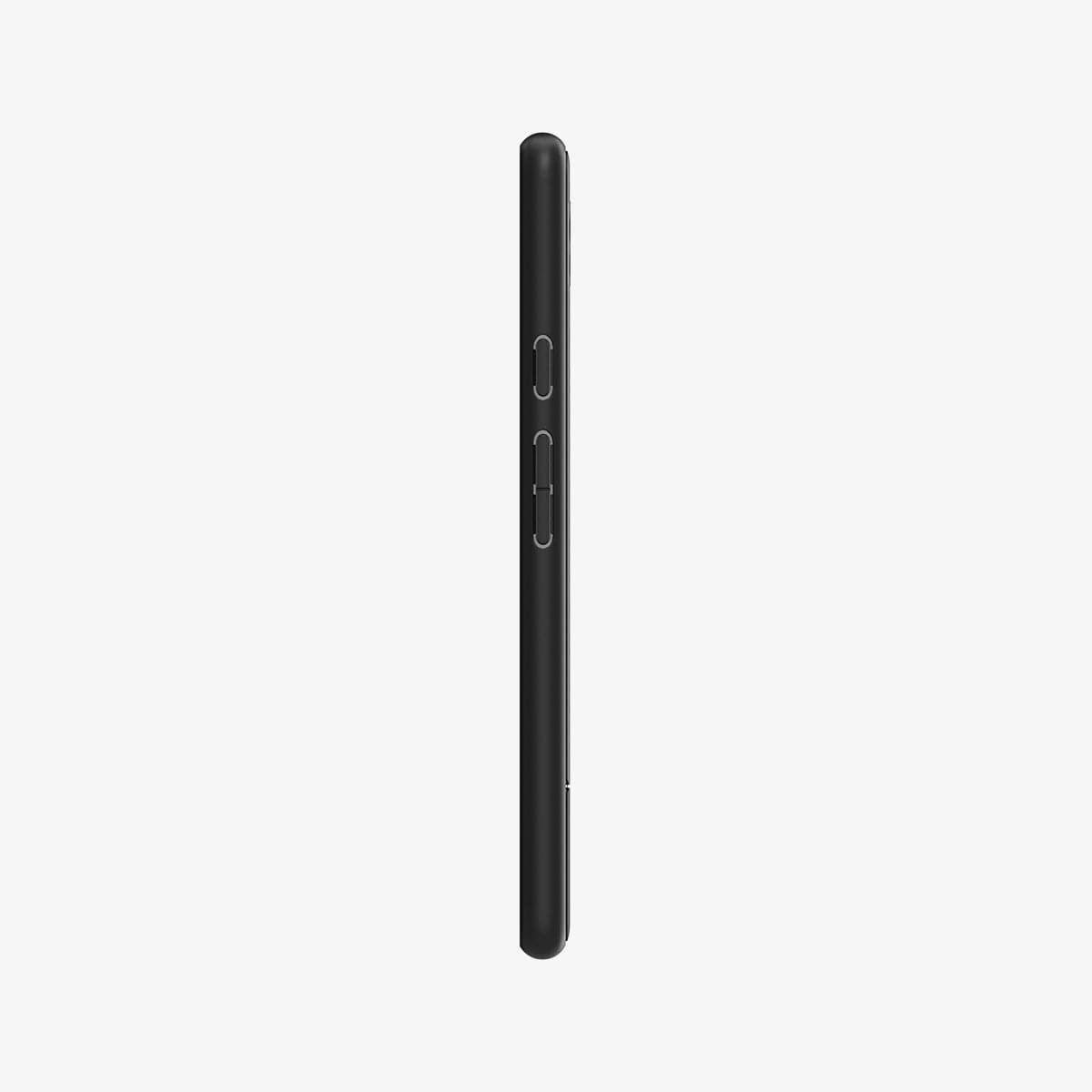 ACS04482 - Pixel 6a Case Core Armor in matte black showing the side with volume controls