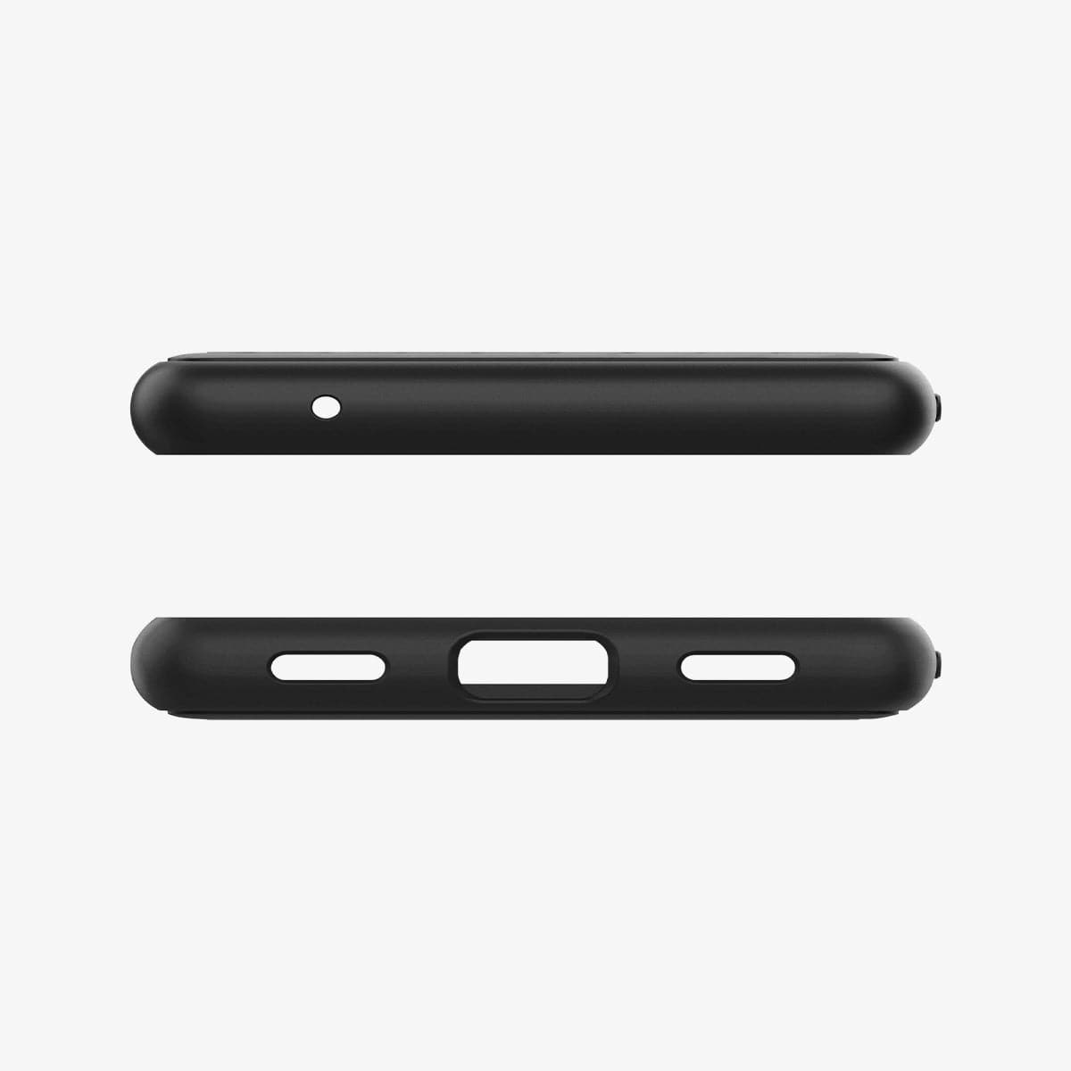 ACS04482 - Pixel 6a Case Core Armor in matte black showing the top and bottom with precise cutouts