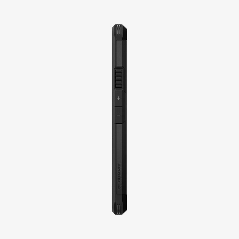 ACS04479 - Pixel 6a Case Tough Armor in black showing the side with volume controls