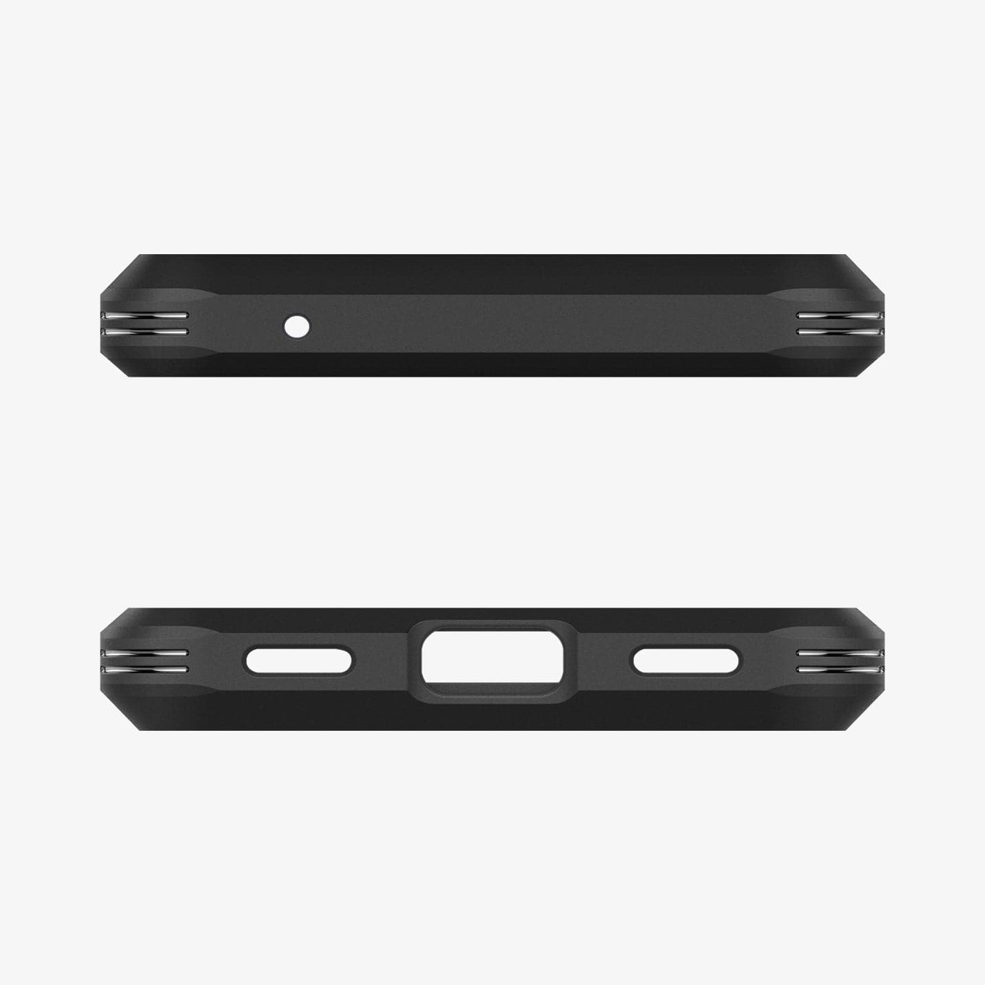 ACS04479 - Pixel 6a Case Tough Armor in black showing the top and bottom with precise cutouts