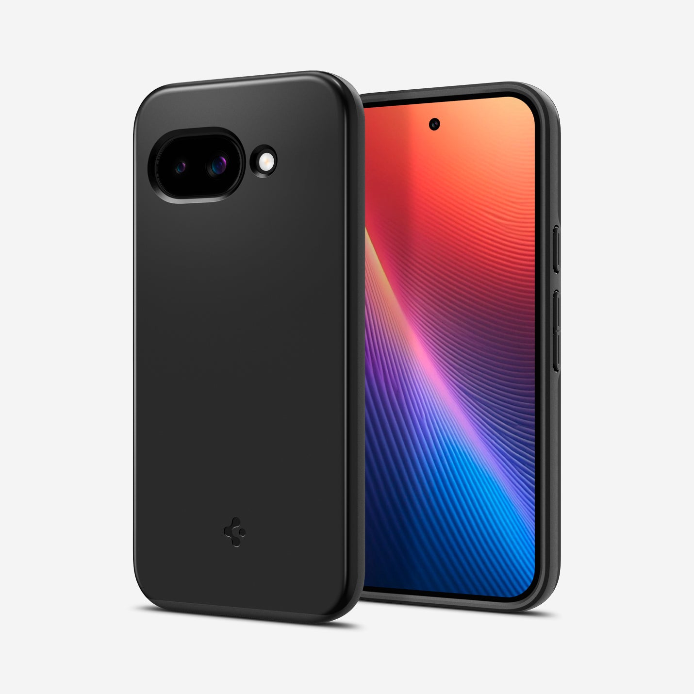 ACS09037 - Pixel 9a Case Thin Fit (MagFit) in Black showing the back, partial front and sides