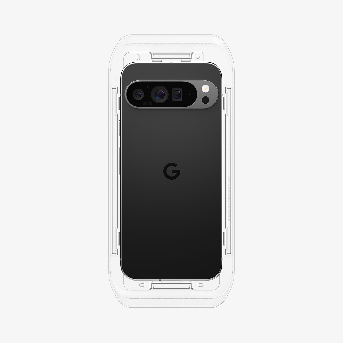 AGL09313 - GajPXL GLAS.tR EZ Fit Privacy Screen Protector showing the back with ez fit tray on device