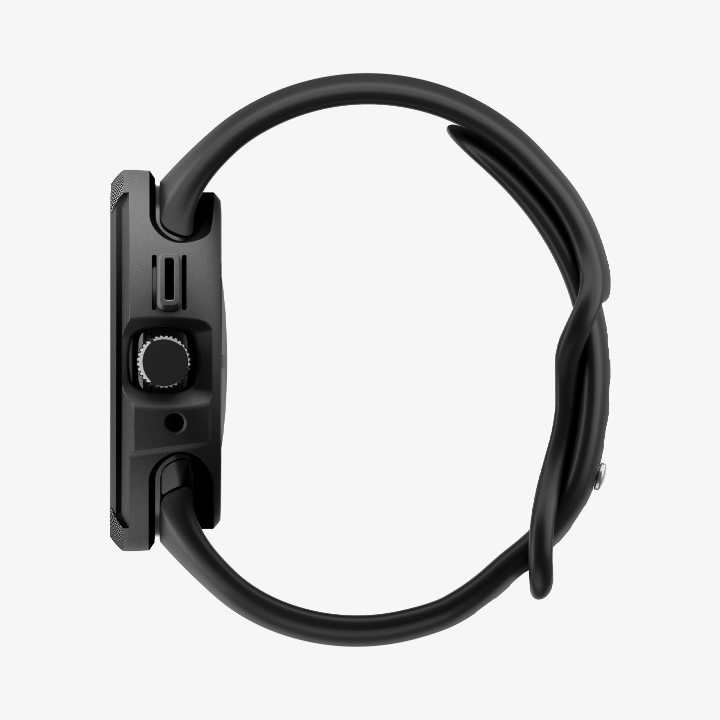 ACS11222 - Pixel Watch 5 (45mm) Liquid Air Matte Black showing the side