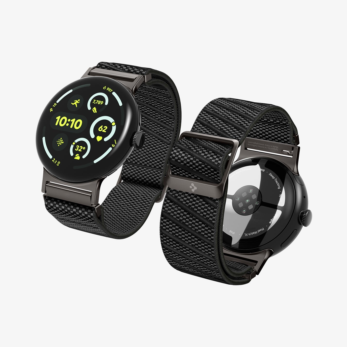 AMP11421 - Pixel Watch 5 (45mm) Lite Fit X Black showing the front and back