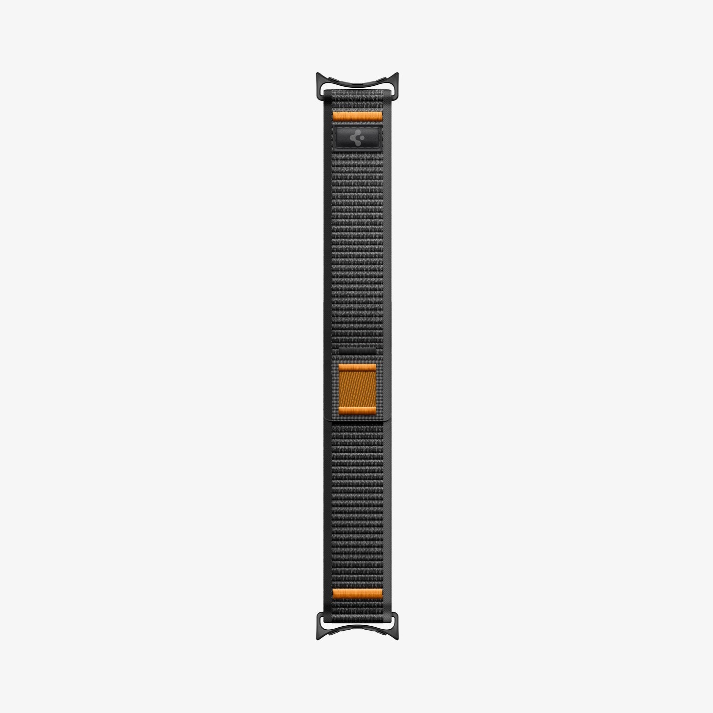 AMP11747 - Pixel Watch 5 (45mm) Athlex Air Active Black Orange full-length view showing the adjustable wraparound band.