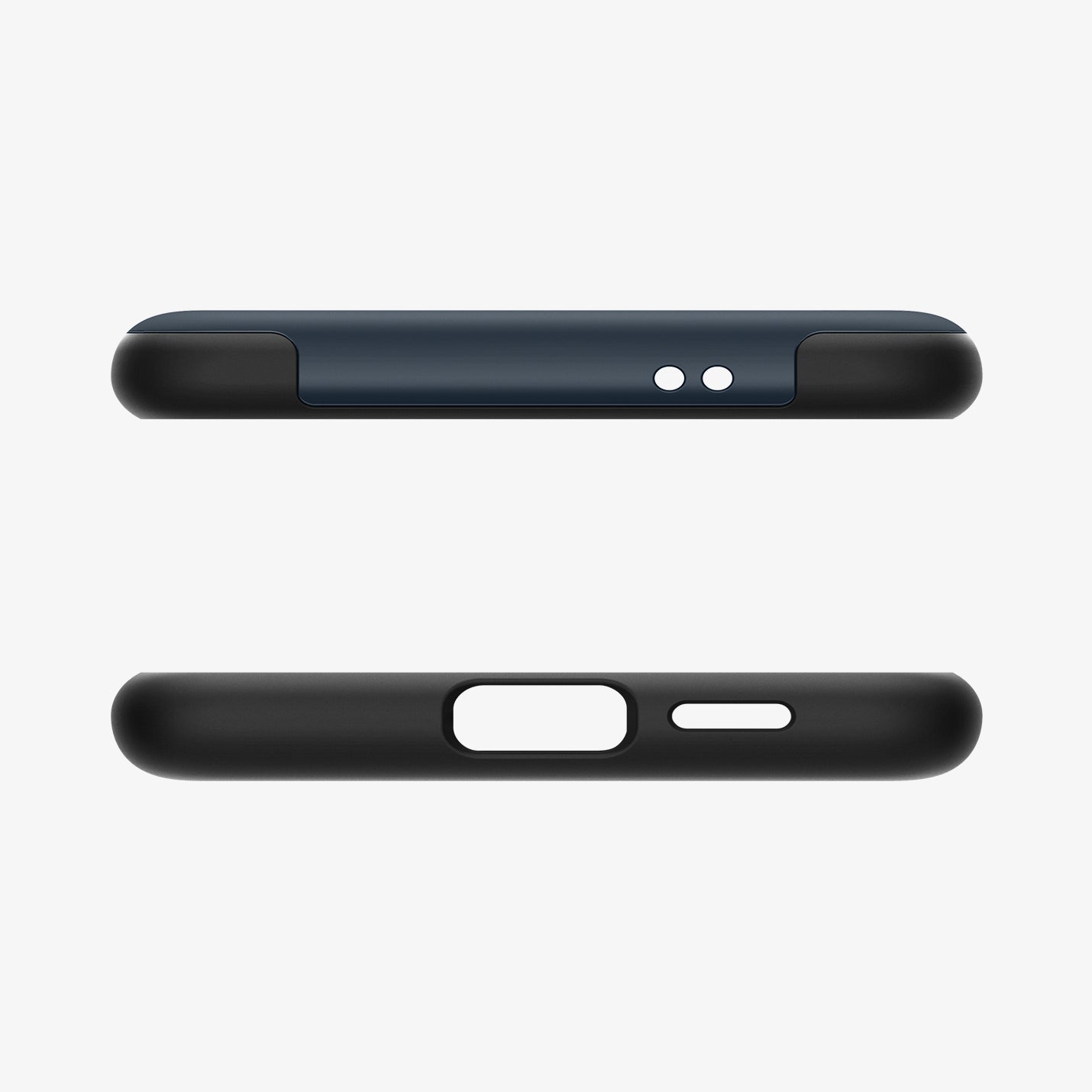 ACS07202 - Galaxy S24 Case Slim Armor (MagFit) in Metal Slate showing the top and bottom