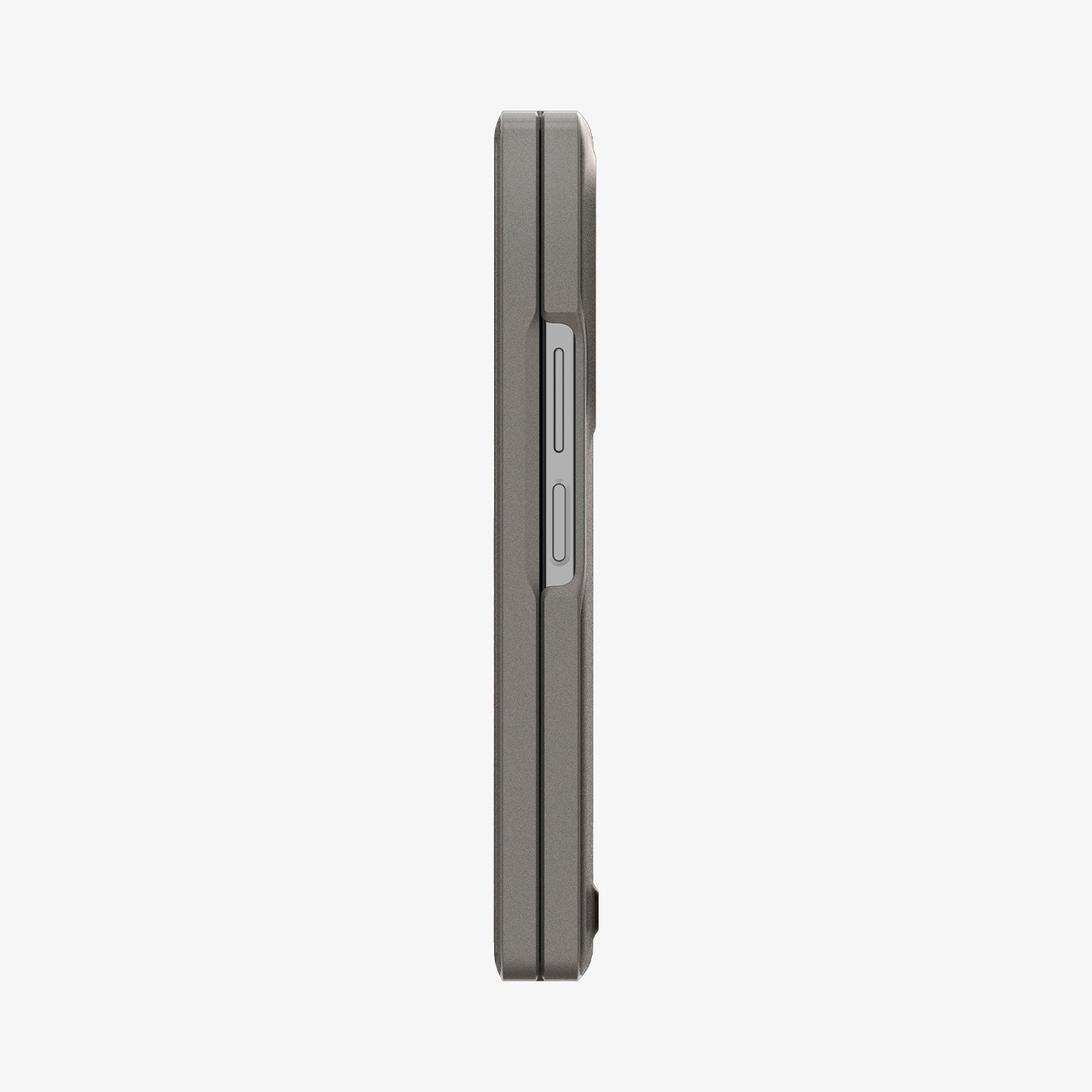 ACS07821 - Galaxy Z Fold 6 Case Slim Armor Pro in Gunmetal showing the side folded with volume buttons