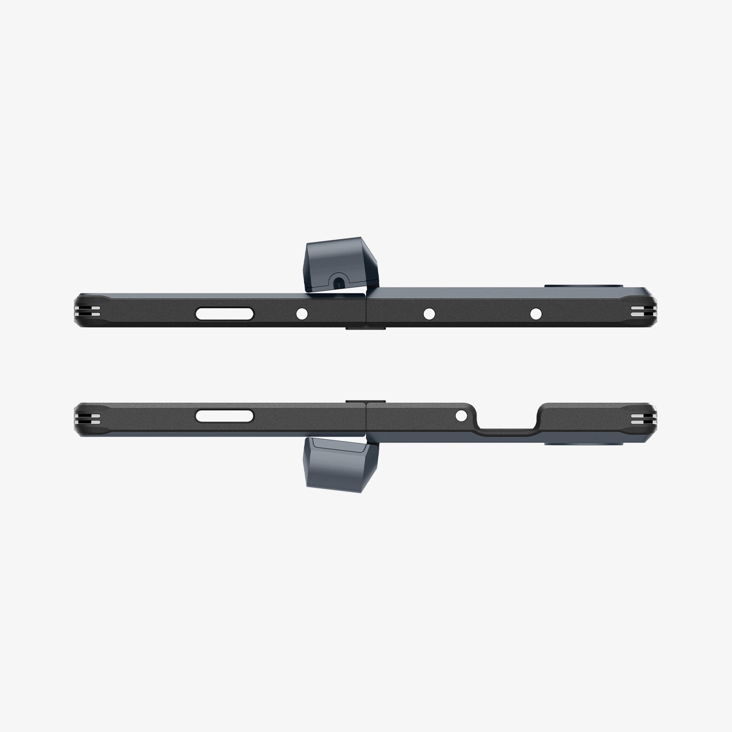 ACS08287 - Galaxy Z Fold 6 Case Tough Armor Pro P in Metal Slate showing the top and bottom of 2 devices fully open facing each other