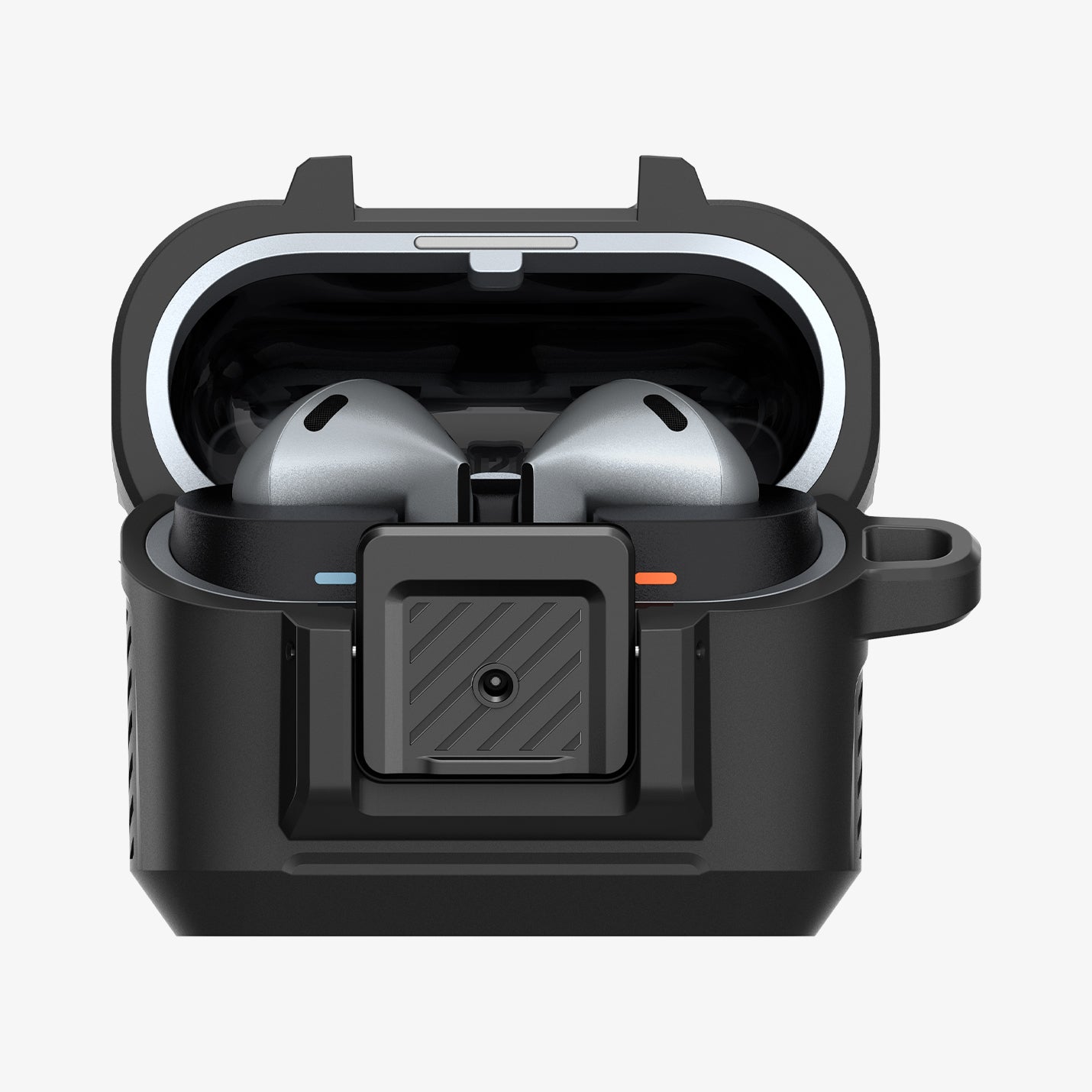 ACS08332 - Galaxy Buds 3 Pro Lock Fit in Matte Black showing the front and partial inside