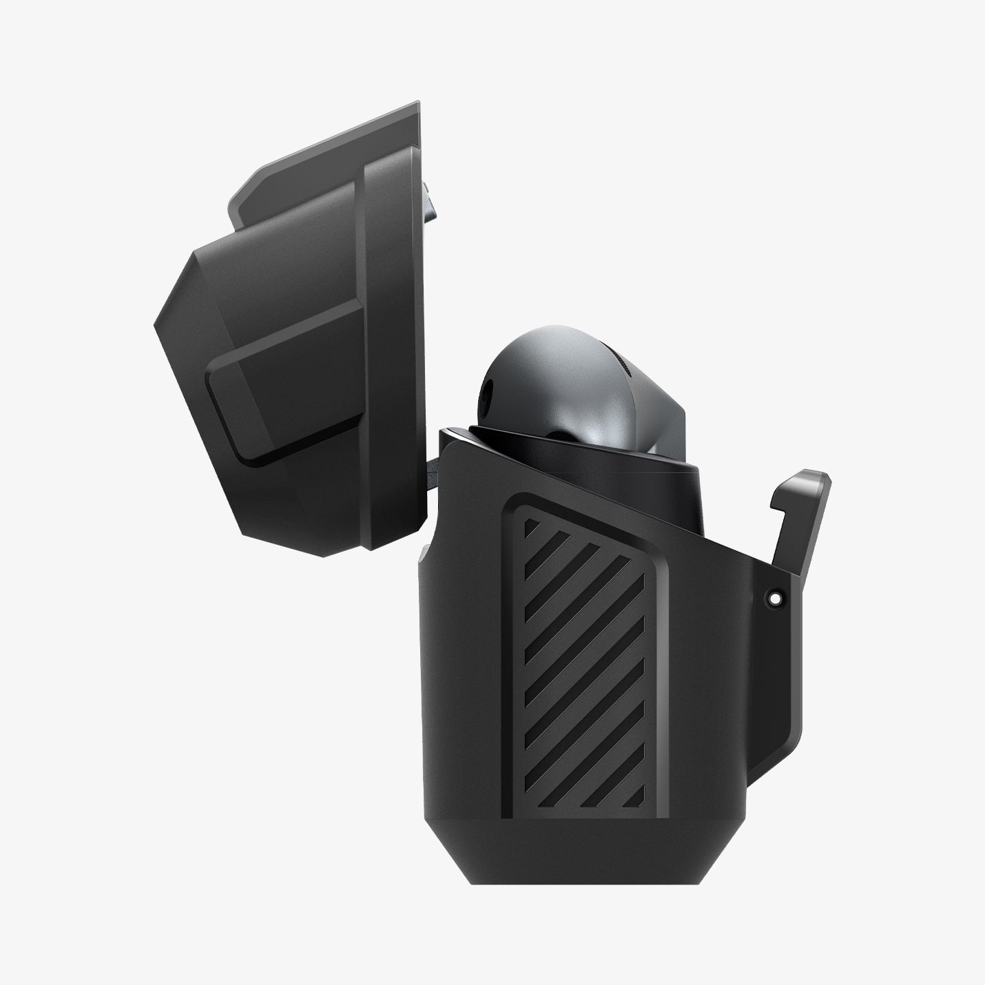 ACS08332 - Galaxy Buds 3 Pro Lock Fit in Matte Black showing the side and partial inside