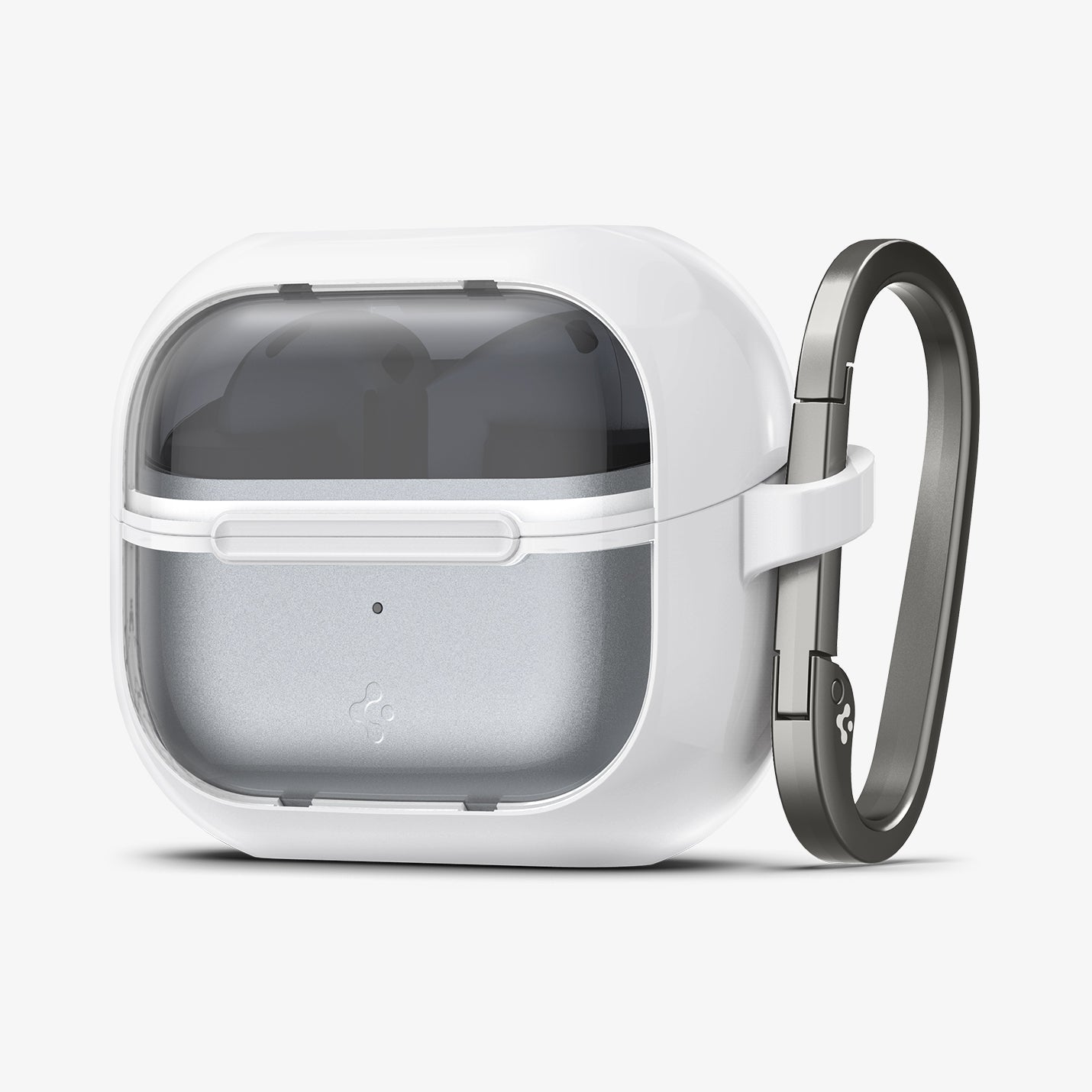 ACS08431 - Galaxy Buds 3 Pro Ultra Hybrid in Jet White showing the front with carabiner