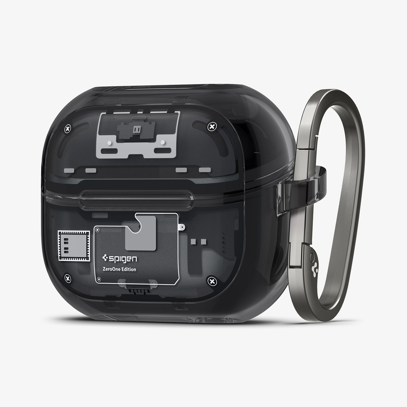 ACS08331 - Galaxy Buds 3 Pro Ultra Hybrid Zero One showing the front with carabiner