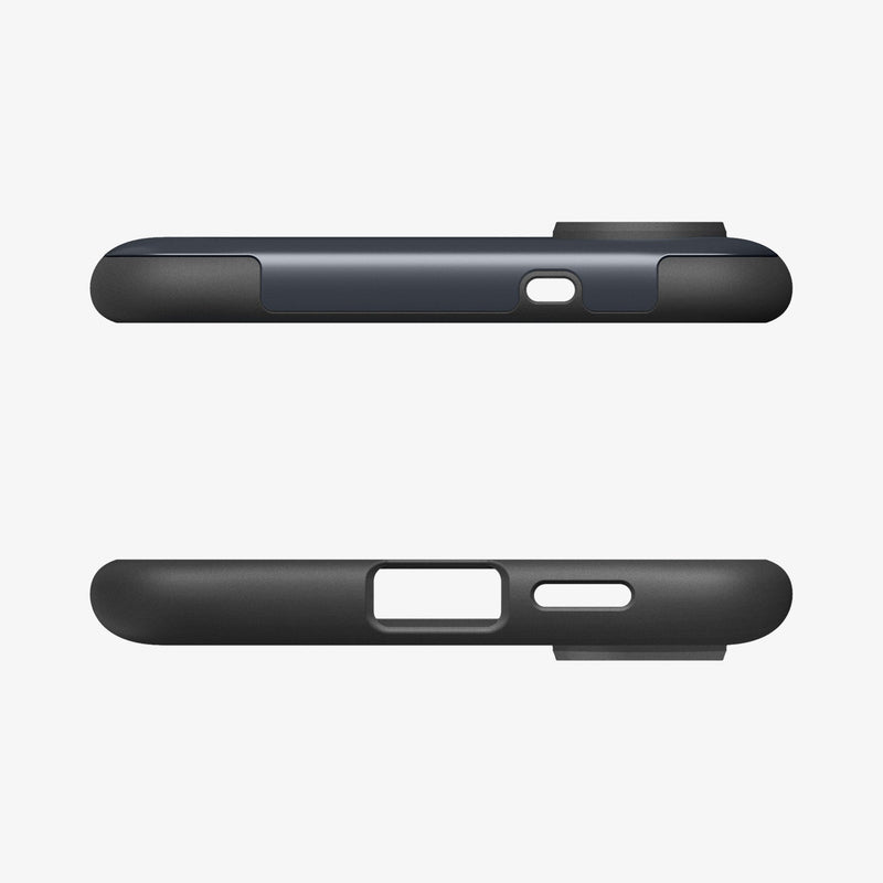 ACS09593 - Galaxy S25 Edge Case Slim Armor in Metal Slate showing the 
top and bottom